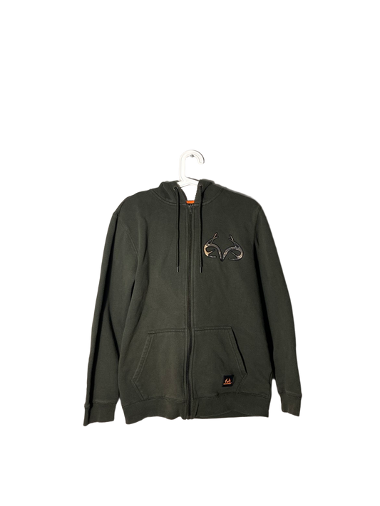 Real tree zip up sweater